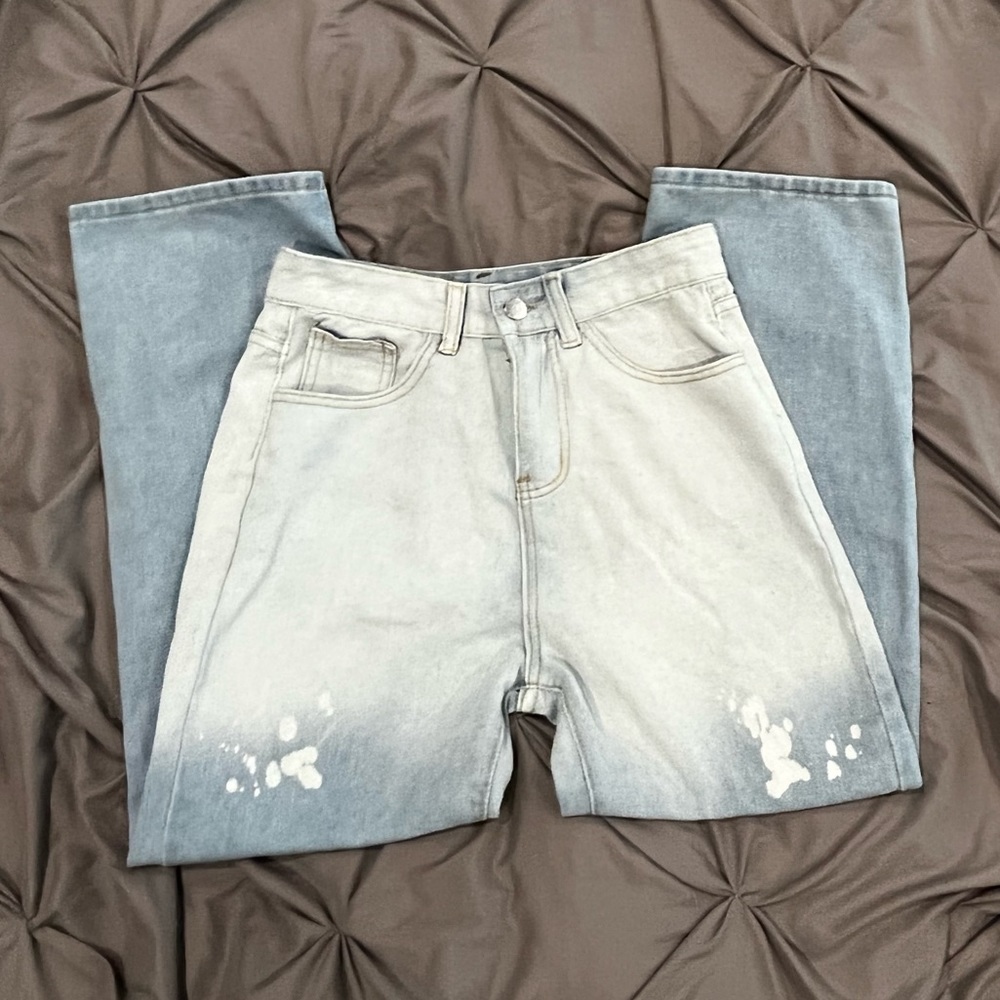 Mens Ombré Skate Jeans with Bleach Spots - Size Small
